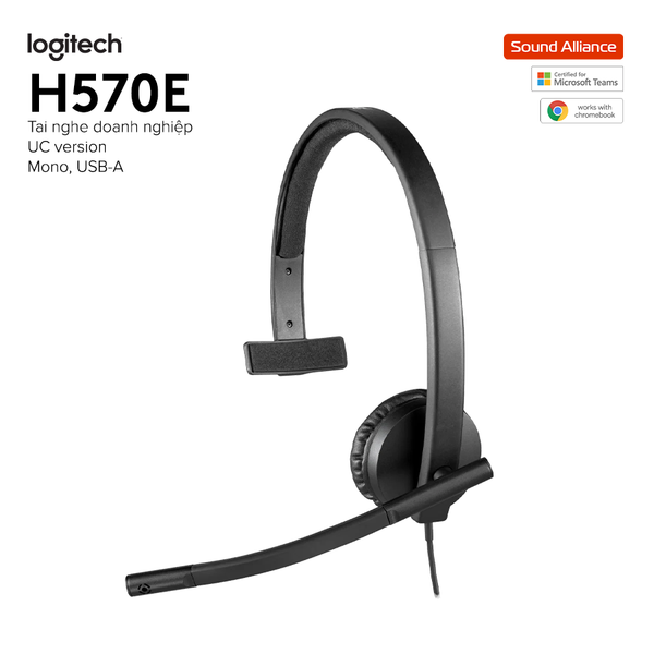  Tai nghe có dây một bên tai Logitech H570e USB-A (981-000570) 