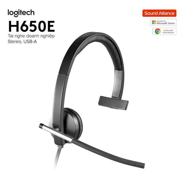  Tai nghe có dây USB một bên tai Logitech H650e (981-000544) 
