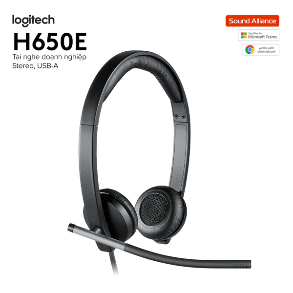  Tai nghe có dây USB hai bên tai Logitech H650e (981-000545) 