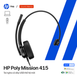  Tai nghe có dây USB một bên tai HP Poly Mission 415 (C01B2A6) 