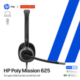  Tai nghe có dây USB hai bên tai HP Poly Mission 625 (C01C6AA) 