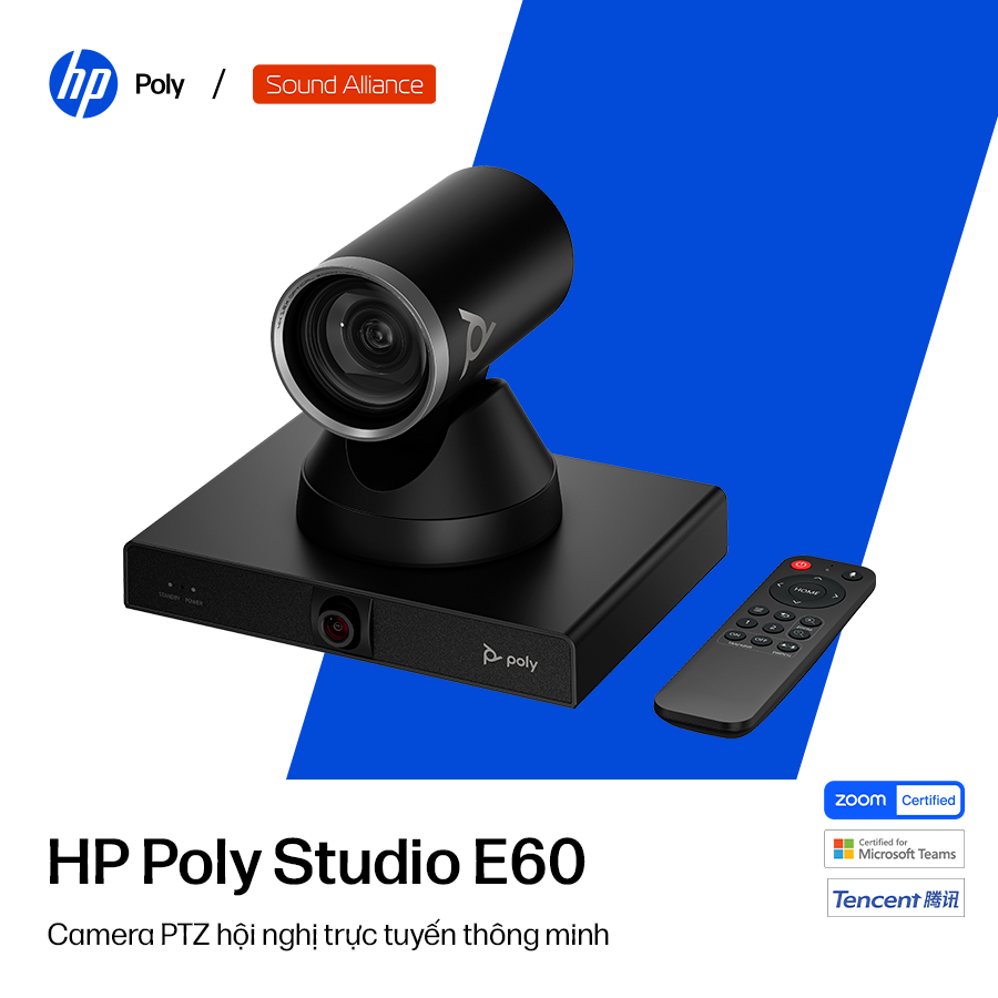  Camera hội nghị thông minh 4K MPTZ HP Poly Studio E60 (9W1A6AA) 