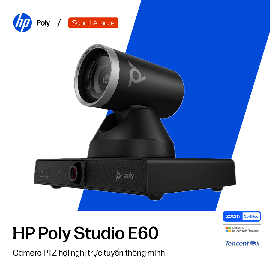  Camera hội nghị thông minh 4K MPTZ HP Poly Studio E60 (9W1A6AA) 