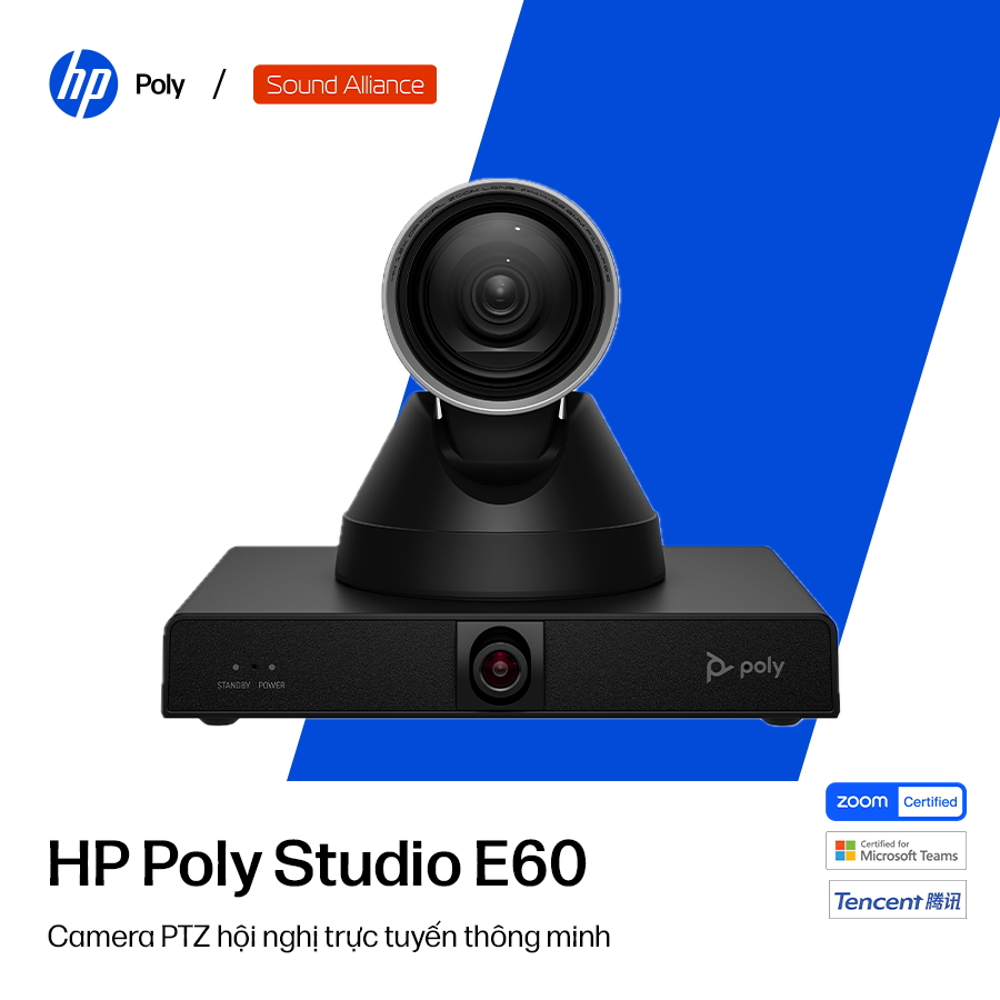  Camera hội nghị thông minh 4K MPTZ HP Poly Studio E60 (9W1A6AA) 