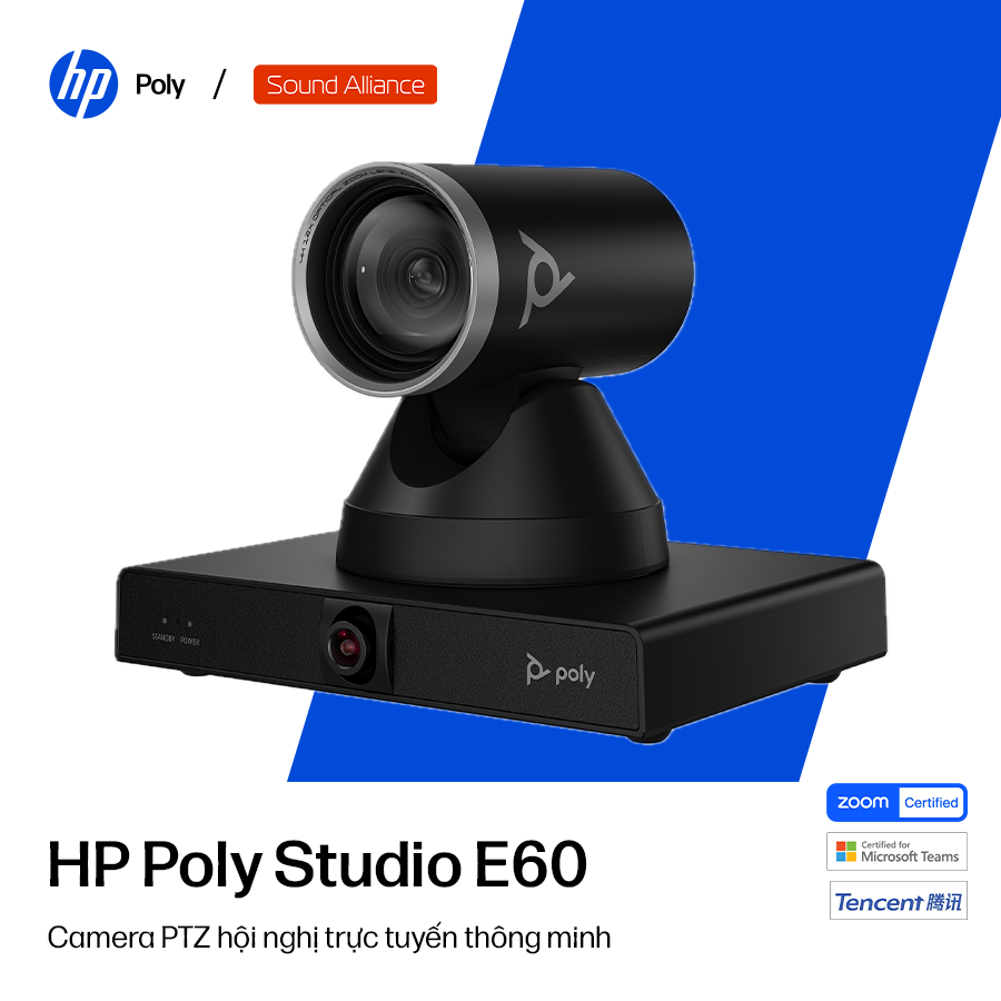  Camera hội nghị thông minh 4K MPTZ HP Poly Studio E60 (9W1A6AA) 