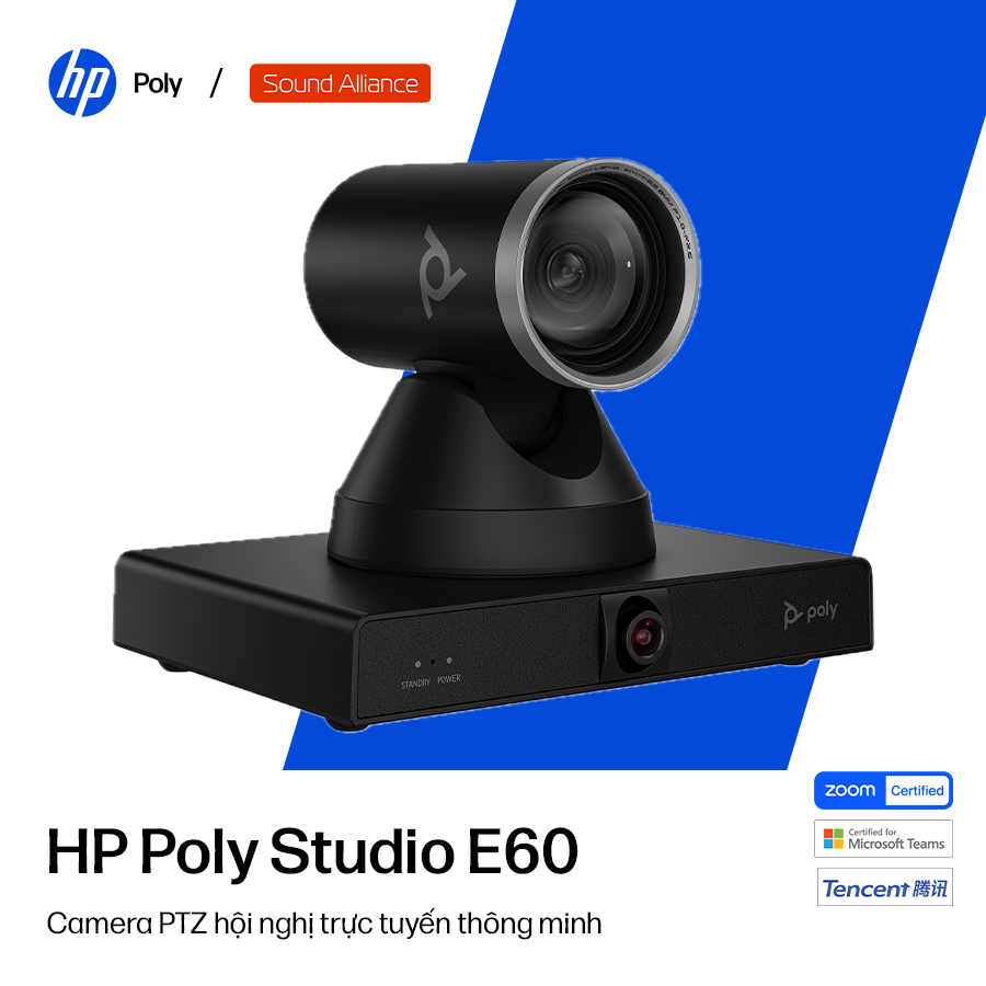  Camera hội nghị thông minh 4K MPTZ HP Poly Studio E60 (9W1A6AA) 