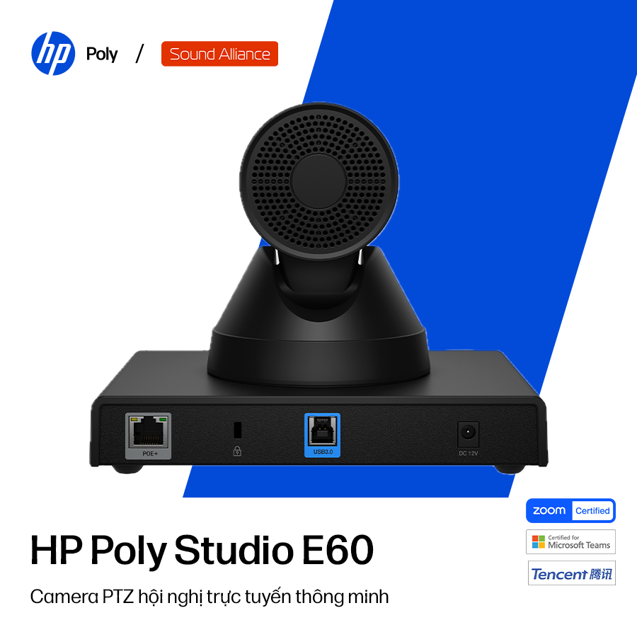  Camera hội nghị thông minh 4K MPTZ HP Poly Studio E60 (9W1A6AA) 
