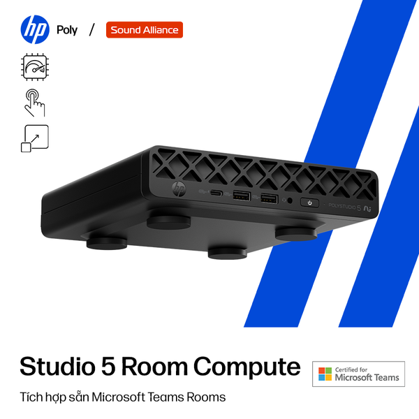  Máy tính hỗ trợ họp trực tuyến HP Poly Studio 5 Room Compute (DS1E8AW) 