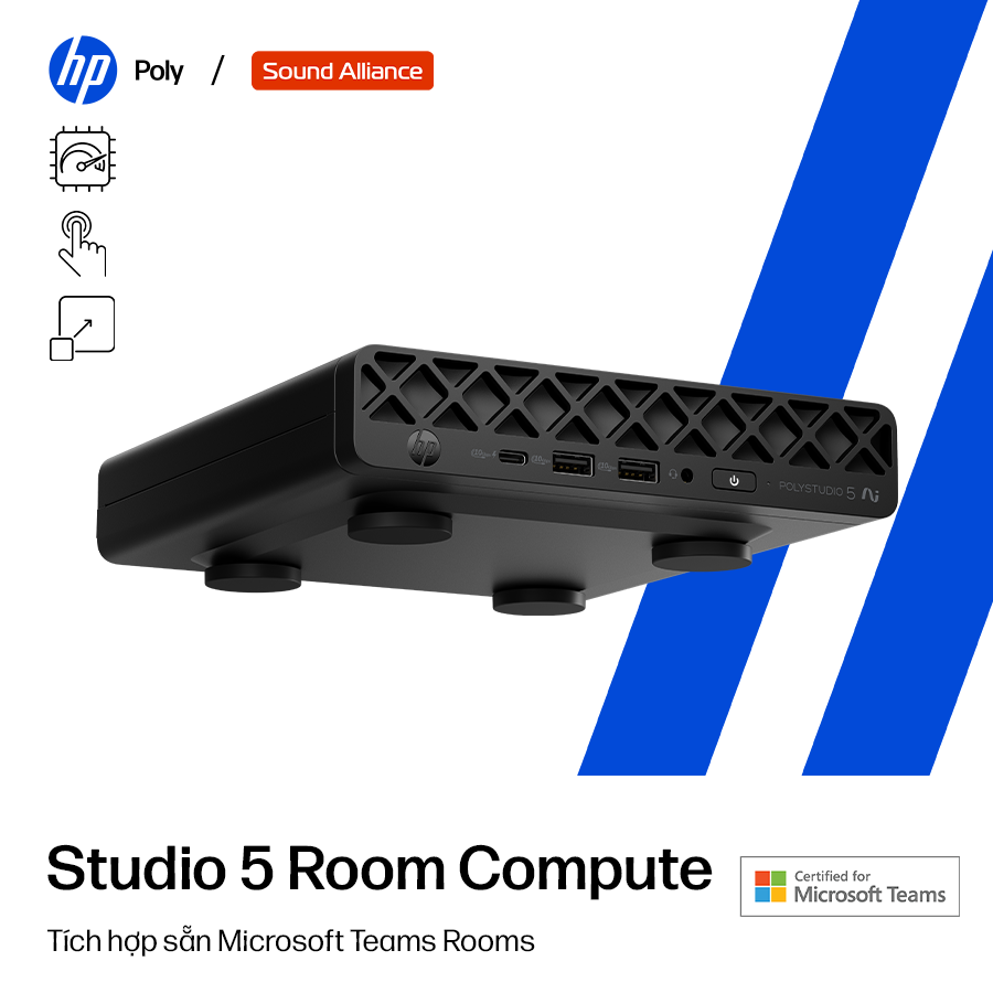  Máy tính hỗ trợ họp trực tuyến HP Poly Studio 5 Room Compute (DS1E8AW) 