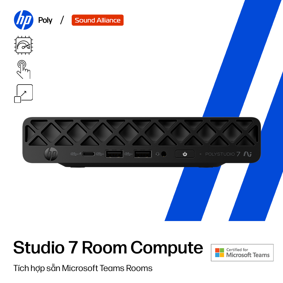  Máy tính hỗ trợ họp trực tuyến HP Poly Studio 7 Room Compute (DS1G9AW) 