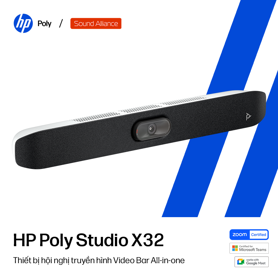  Thiết bị hội nghị truyền hình Poly Studio X32 và TC10 (A3SV8AA) 