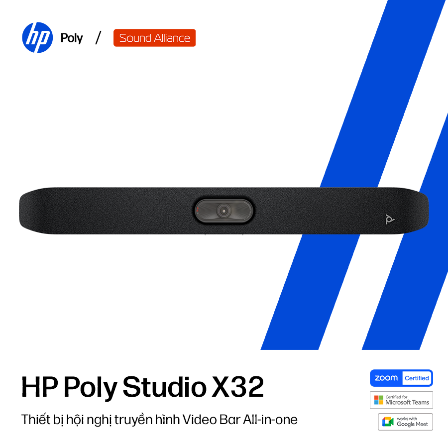 Thiết bị hội nghị truyền hình Poly Studio X32 và TC10 (A3SV7AA) 