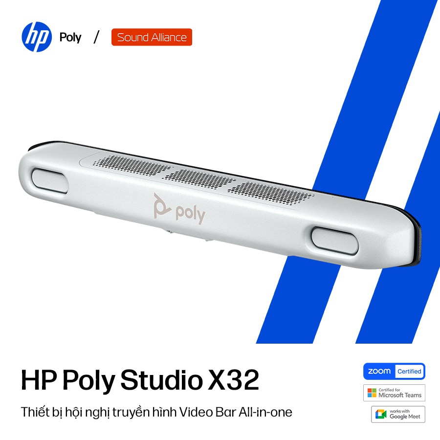  Thiết bị hội nghị truyền hình Poly Studio X32 và TC10 (A3SV7AA) 