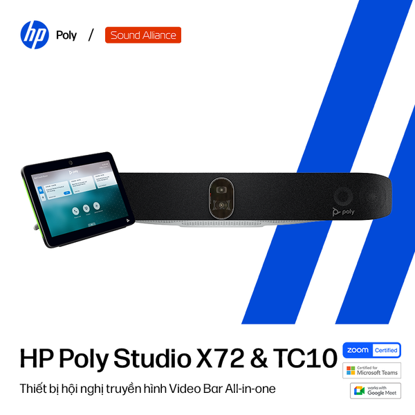 Thiết bị hội nghị truyền hình Poly Studio X72 và TC10 (A4MA7AA) 
