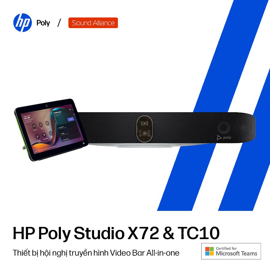  Thiết bị hội nghị truyền hình Poly Studio X72 và TC10 (A4MA7AA) 