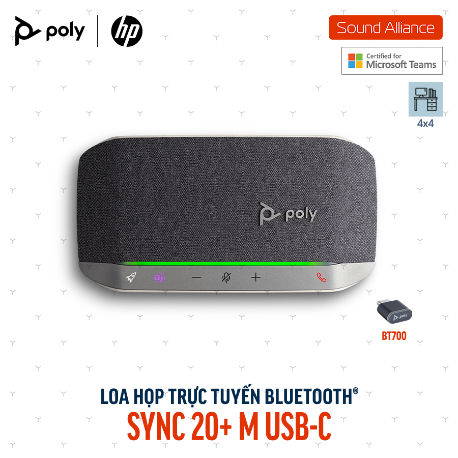  Loa Hội nghị Bluetooth HP Poly Sync 20+ Microsoft Teams (B95VLAA) 
