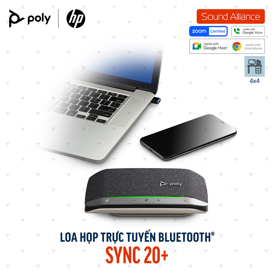  Loa Hội nghị Bluetooth HP Poly Sync 20+ (B95VKAA) 