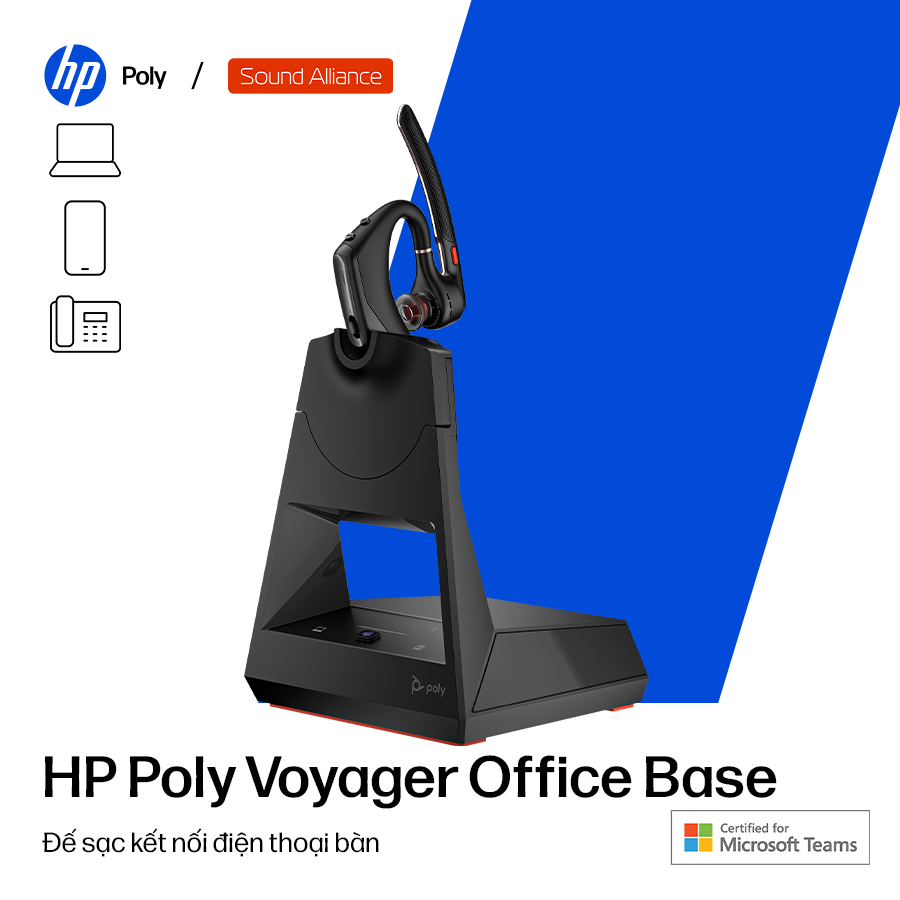  Thiết bị Adapter chứng nhận Microsoft Poly Voyager Office Base AW6U3AA 