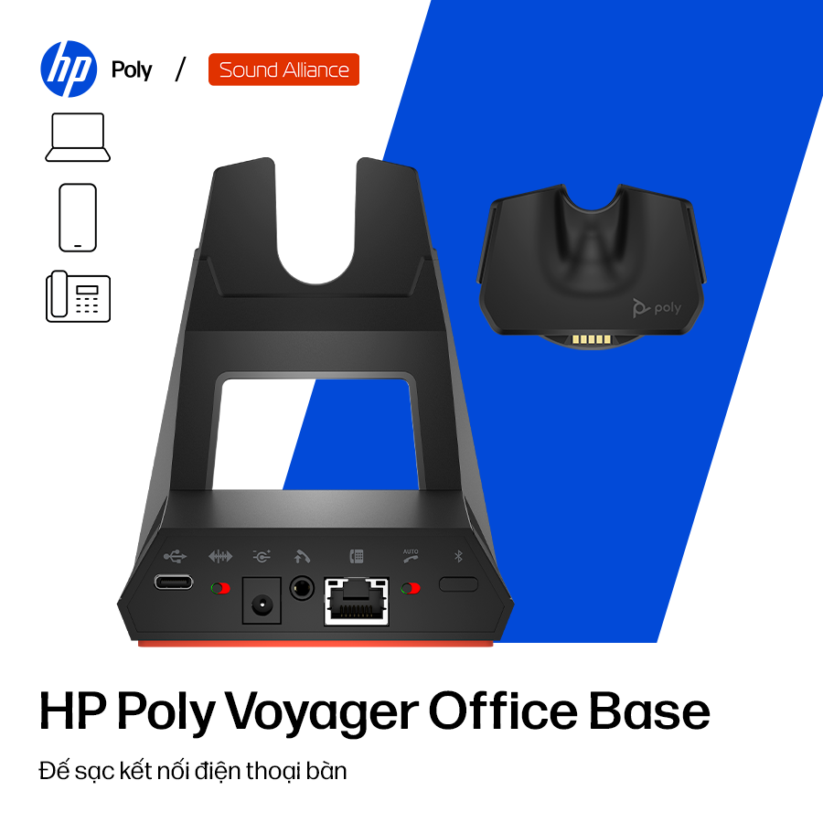  Thiết bị Adapter Bluetooth để bàn Poly Voyager Office Base (AW6U1AA) 