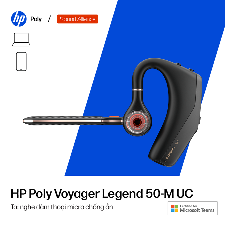  Tai nghe đàm thoại không dây Poly Voyager Legend 50-M UC (AJ8V4AA) 