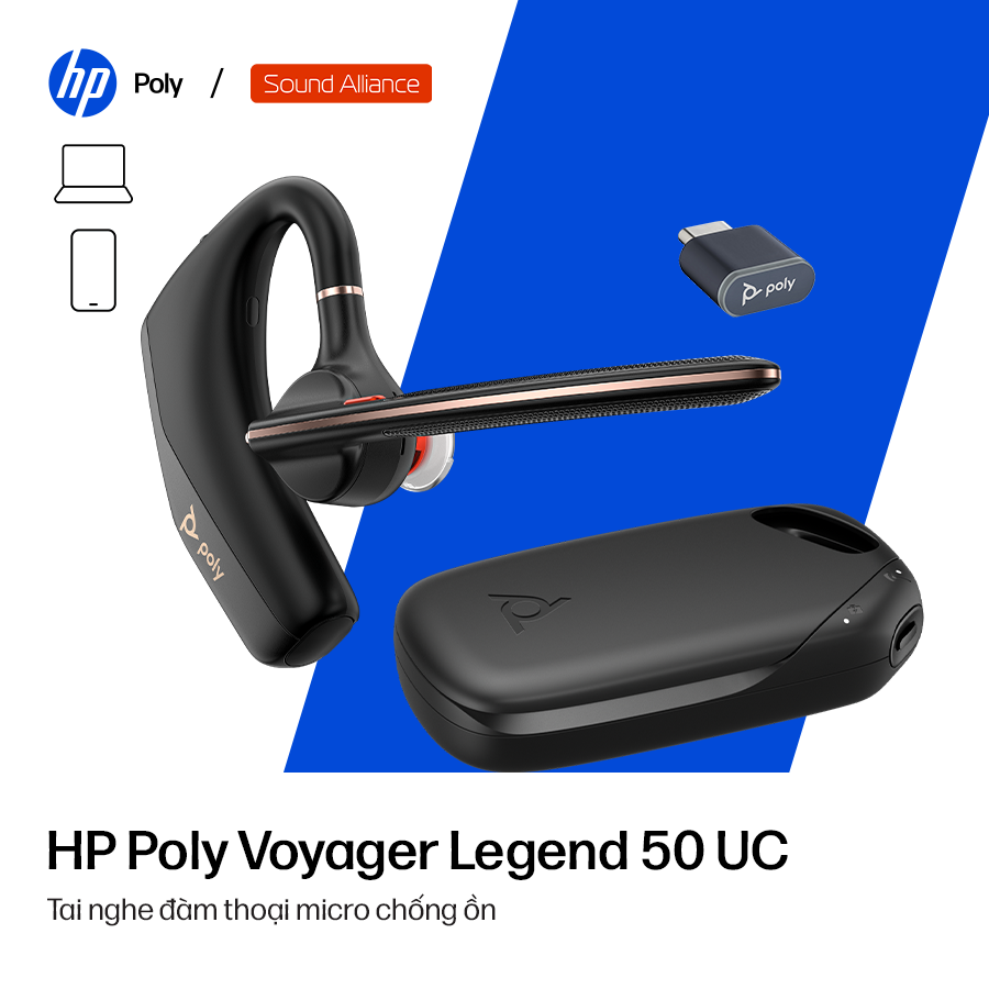  Tai nghe đàm thoại không dây Poly Voyager Legend 50 UC (AT9M9AA) 