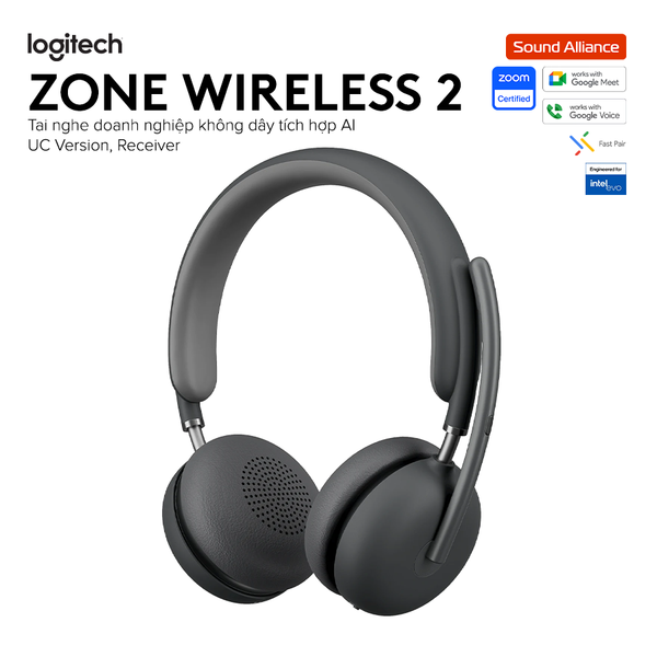  Tai nghe ANC Bluetooth Logitech Zone Wireless 2 (981-001312) 