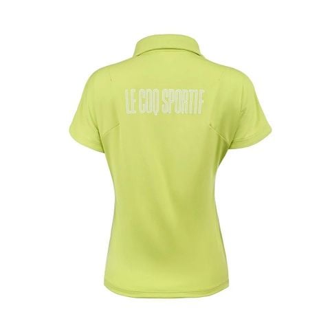 Áo golf nữ LG5SHS09LV màu lime mặt sau có công nghệ Stretch Forcer hỗ trợ linh hoạt khi đánh golf