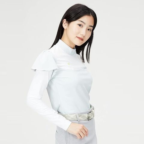 Áo dài tay cổ 3P le coq golf Nữ QGWUJB10-GY00