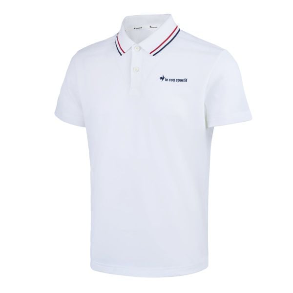 Áo polo nam Le Coq QQ223TTS52 trắng, phom regular fit thoải mái