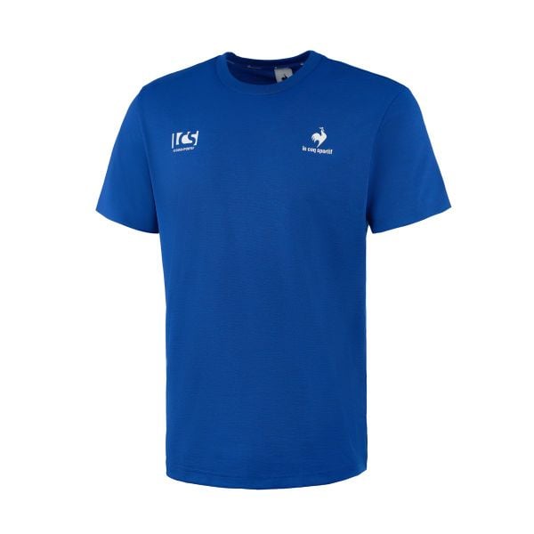 Áo thun nam Le Coq QQ223TRS51 màu xanh, phom regular fit
