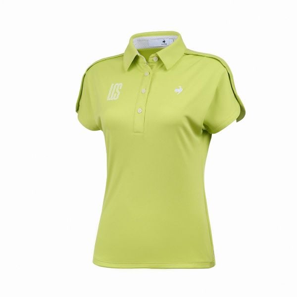 Áo polo golf nữ Le Coq LG5SHS09LV lime thiết kế tay dolman, dáng suông thoải mái, phong cách thể thao nữ tính