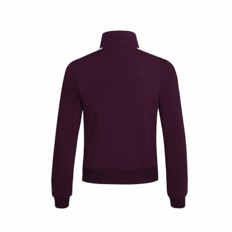 Áo khoác nỉ nữ L253WCNRJK04, cổ trụ, khóa kéo trọn, bo thun cổ tay và gấu.