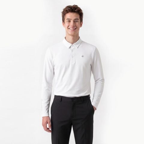 Áo dài tay có cổ le coq golf Nam GR121MTL11-WHTE