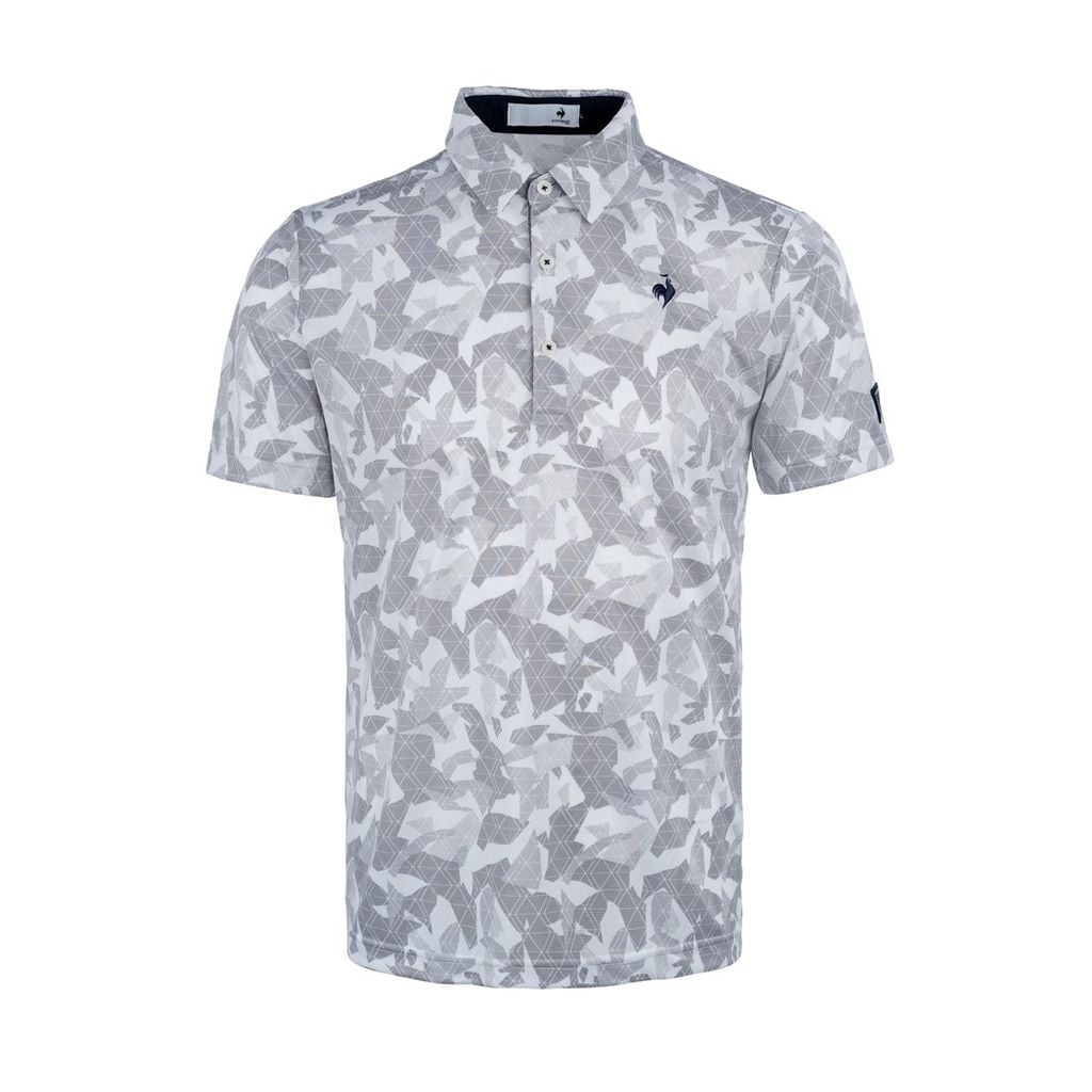 Áo Polo nam Le Coq Golf LG5FHS01MV màu xám họa tiết khảm