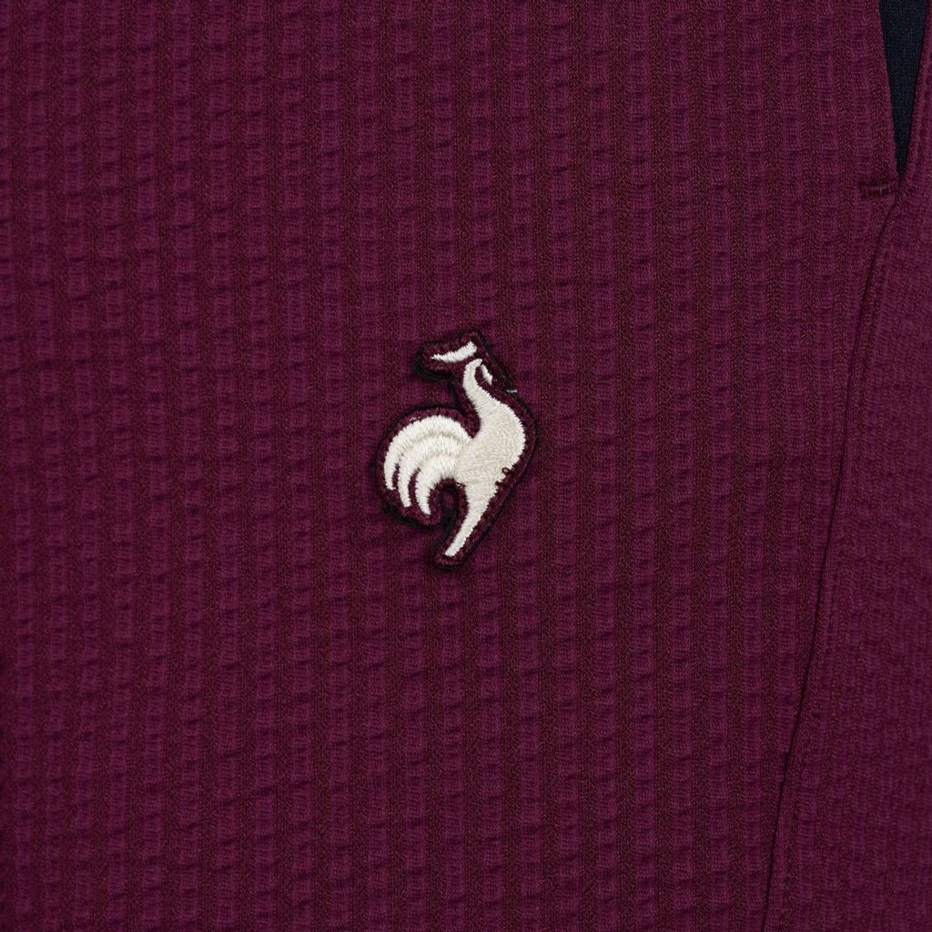 Quần short le coq sportif nam đỏ rượu vải seersucker Heranka thoáng khí