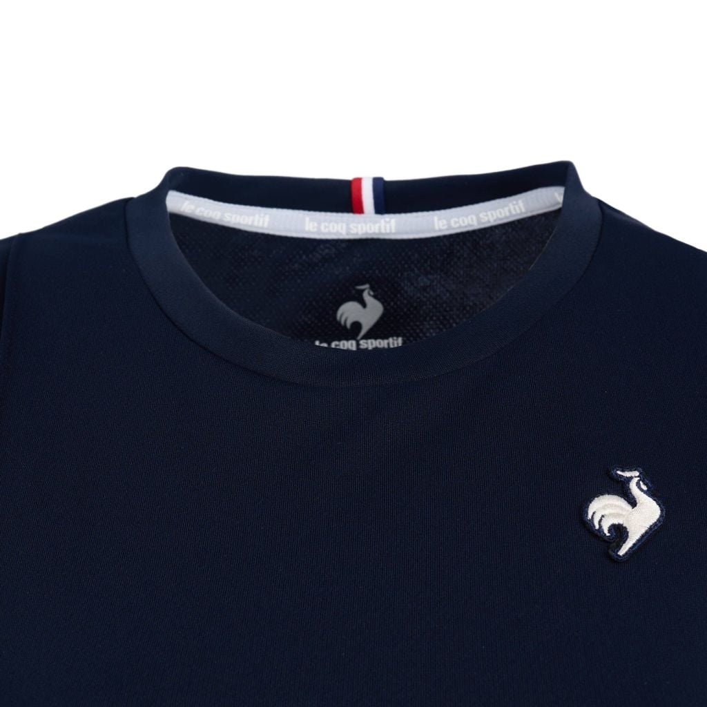 Áo T-shirt le coq sportif nữ navy vải lưới kim polyester khô nhanh