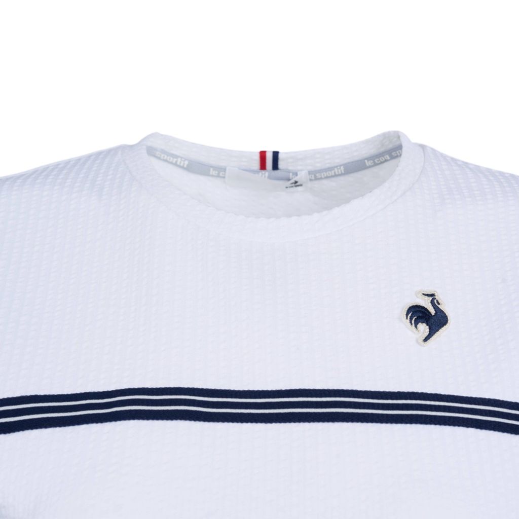 Áo T-shirt le coq sportif nữ trắng vải Heranka seersucker mềm nhẹ