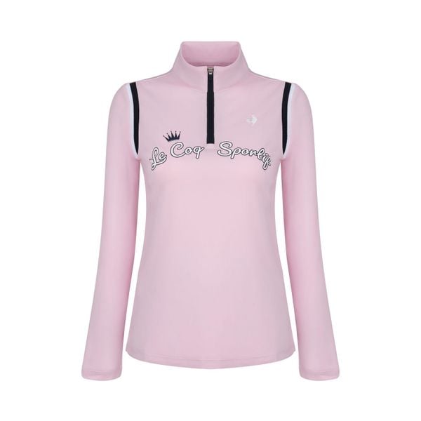 Áo dài tay cổ half-zip le coq golf Nữ LG6FLSG1LV-PK00
