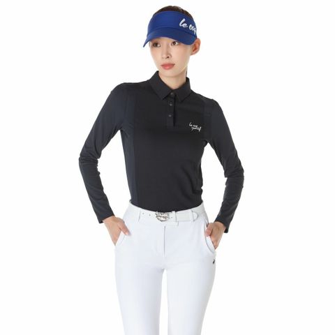 Áo dài tay có cổ le coq golf Nữ GP322LTL81-BLCK