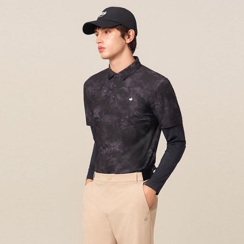Áo dài tay có cổ le coq golf Nam GR221MTL41-BLCK