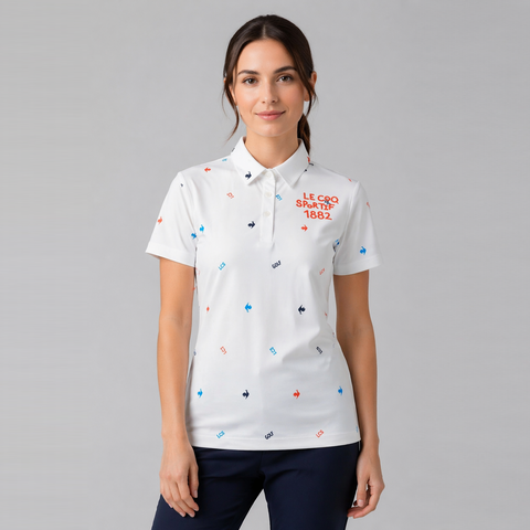 Áo Polo le coq golf Nữ LG6SHST3LV-WH00