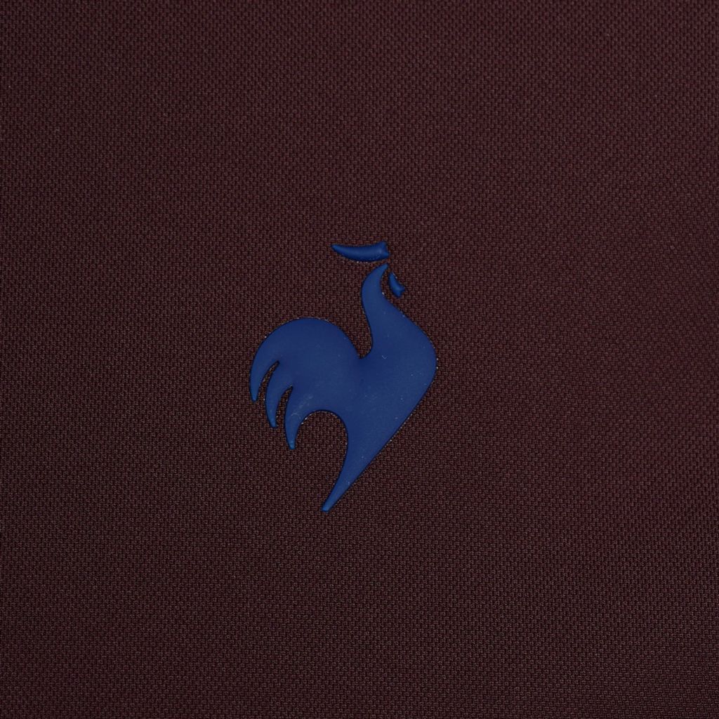 Áo polo le coq sportif nam vang đỏ phối viền kẻ tinh tế logo thêu