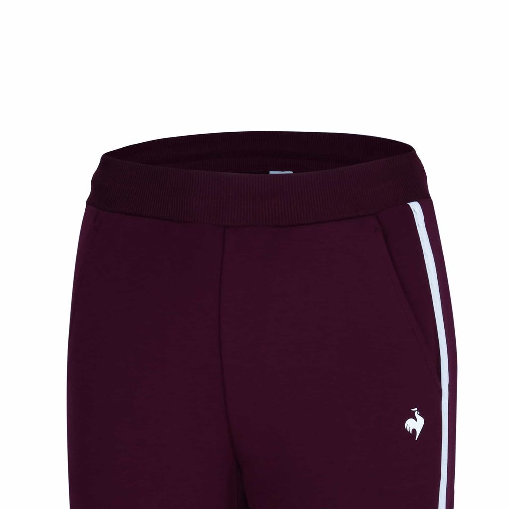 Quần nỉ nữ Burgundy L253WCNRPT04, phong cách retro thể thao hiện đại.