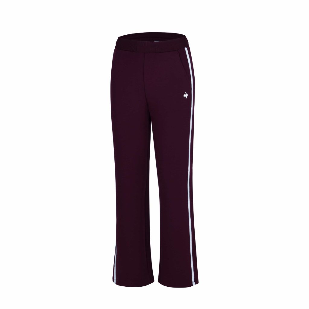 Quần nỉ nữ Le Coq Sportif L253WCNRPT04 Burgundy, ống suông, co giãn linh hoạt.