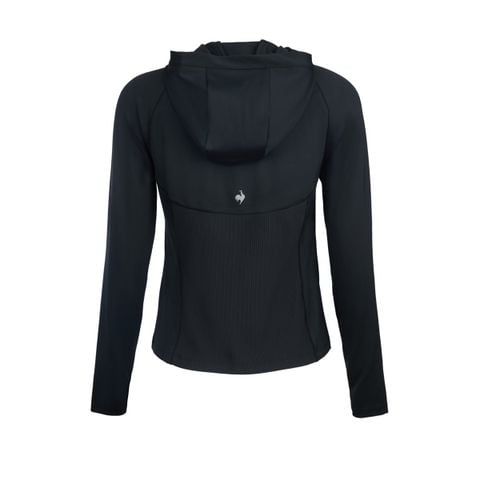 Chi tiết áo khoác trùm đầu nữ Le Coq Sportif chất liệu interlock co giãn cao