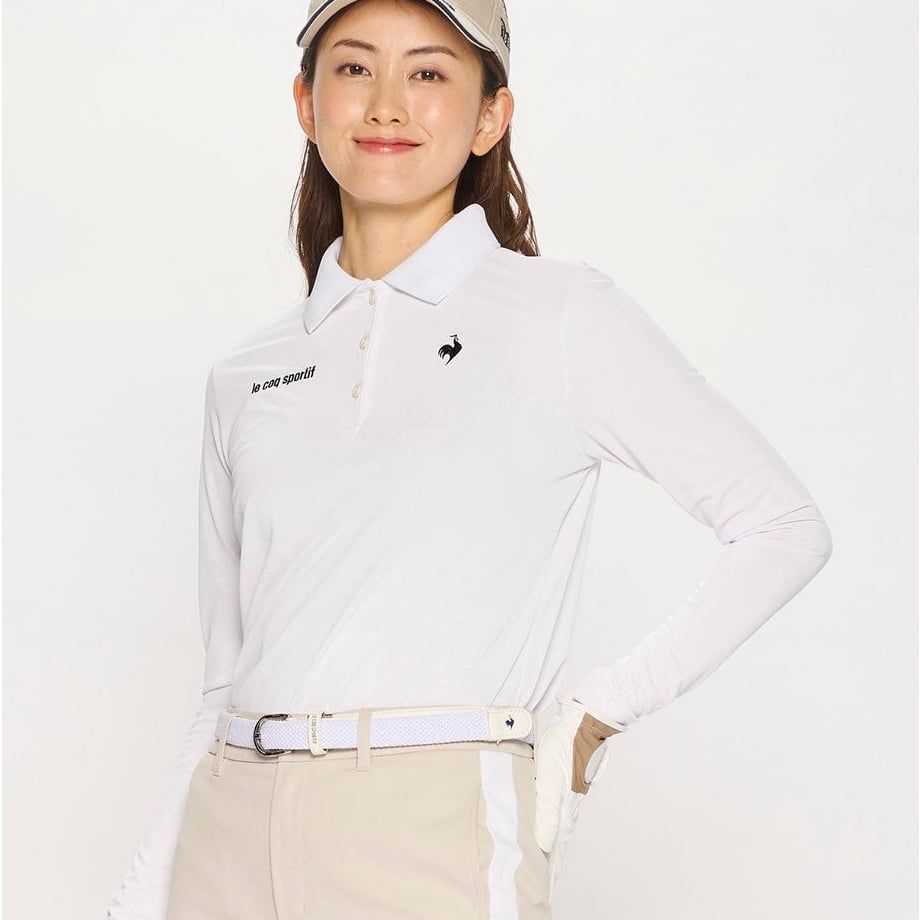 Áo dài tay có cổ le coq golf Nữ LG5SLS01LV-WH00