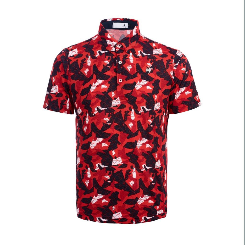 Áo Polo nam Le Coq Golf LG5FHS01MV màu đỏ họa tiết khảm