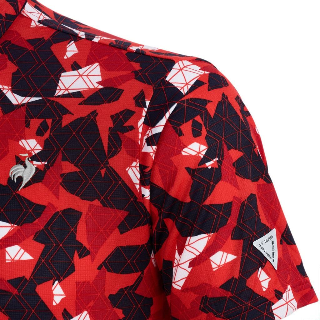 Áo golf nam đỏ Le Coq Sportif với gấu áo giữ dáng, phong cách thanh lịch