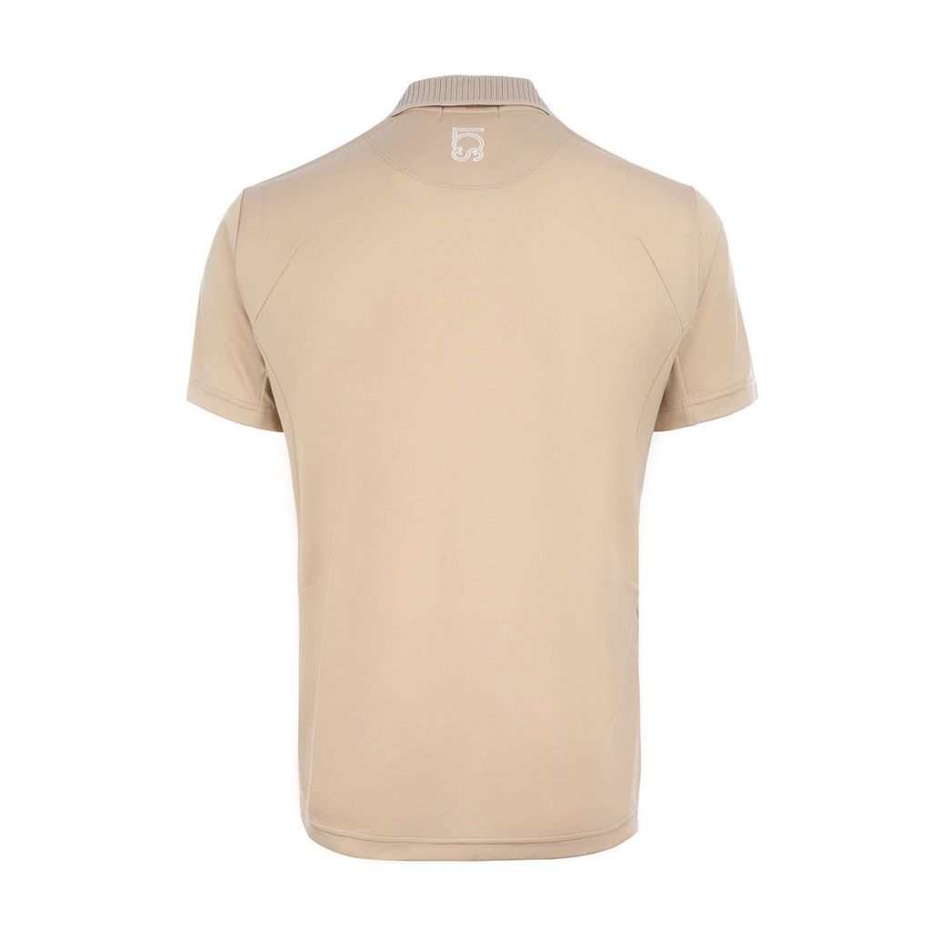 Áo golf nam Le Coq Sportif beige thoáng khí, thấm hút mồ hôi nhanh khô