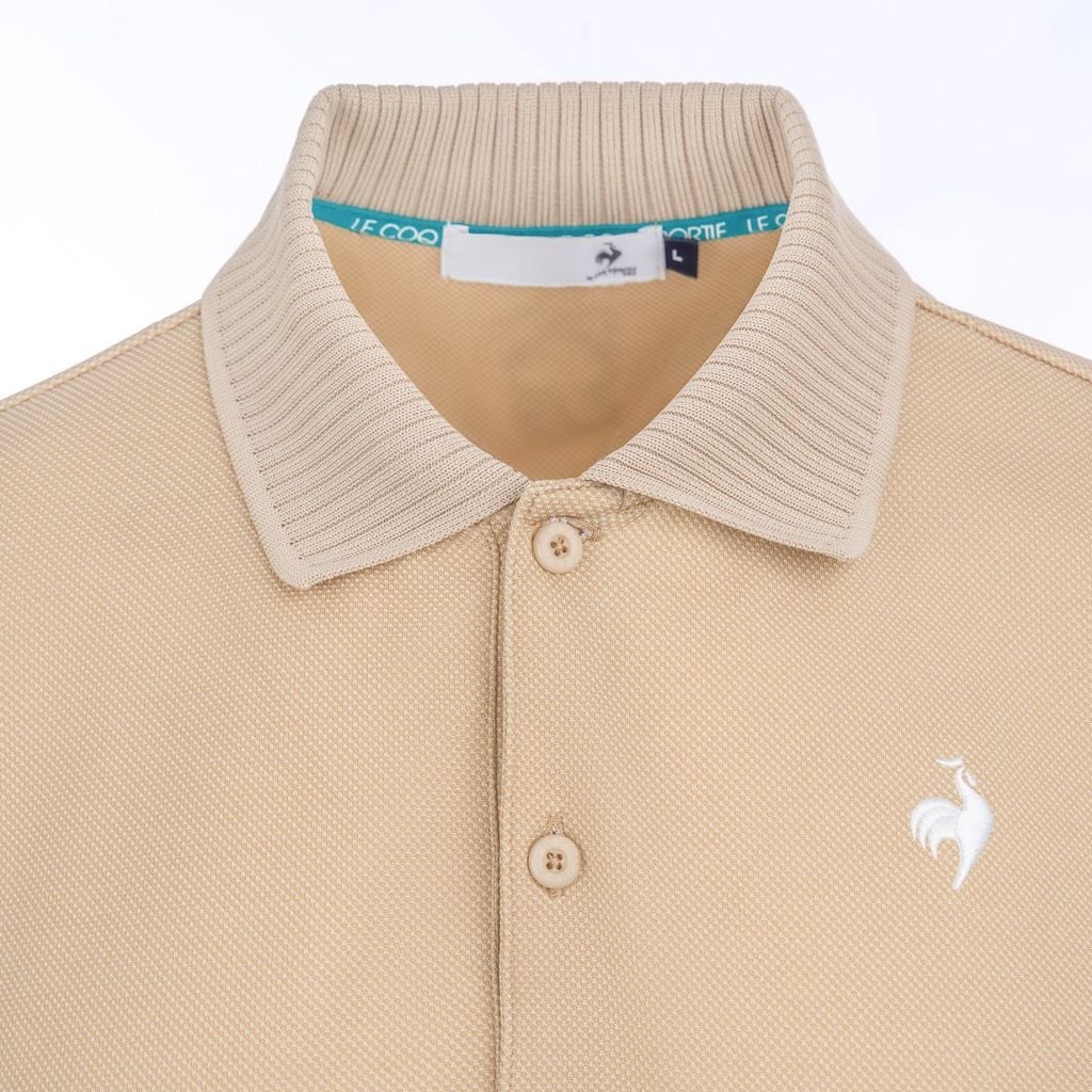 Áo golf nam beige Le Coq Sportif băng khử mùi, thoải mái và tự tin